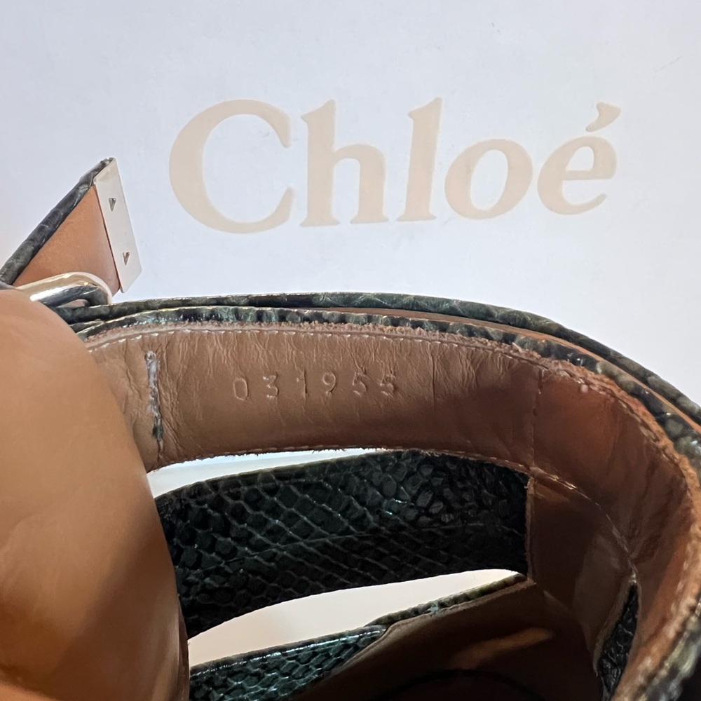 Chloé Rylee Cut Out Boot in Python Green - Picture 8 of 14